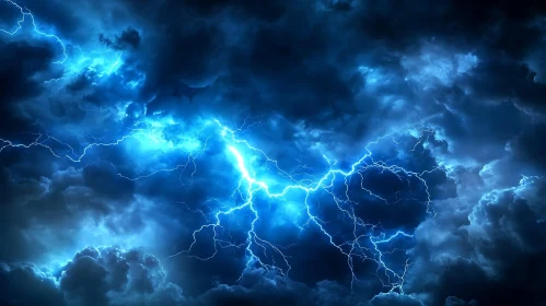 Blue Lightning Storm