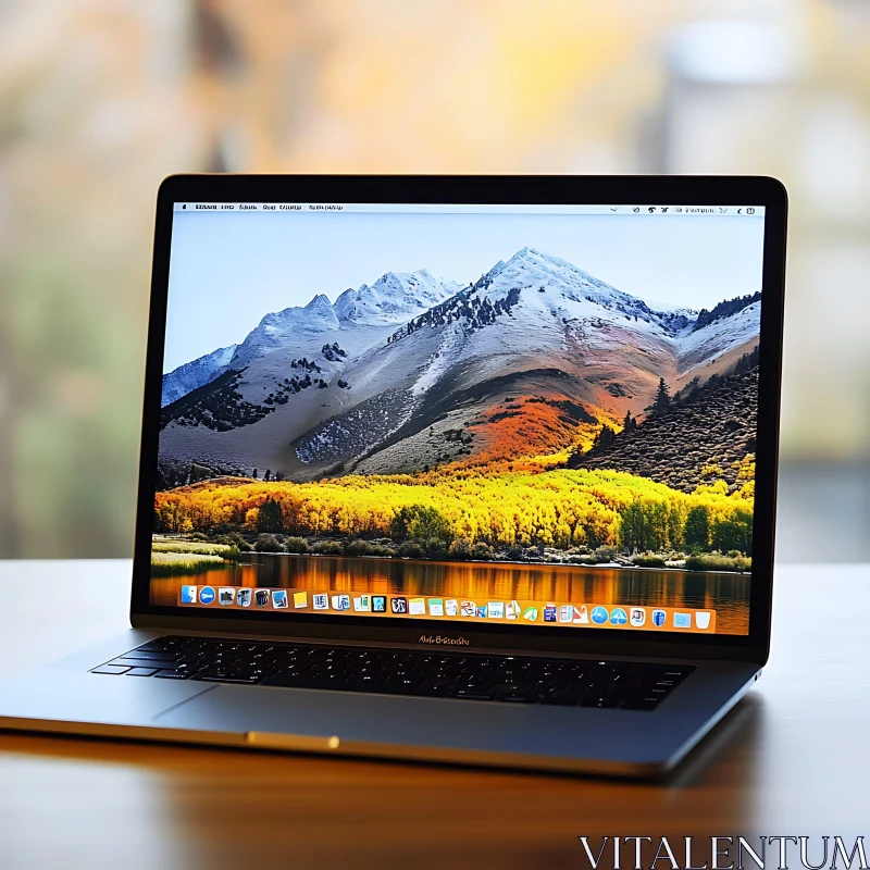 Modern Laptop Featuring Mountainous Landscape