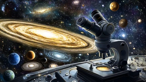 Microscope and Galaxy: A Celestial Examination