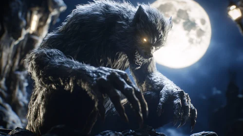 Fearsome Werewolf in the Dark