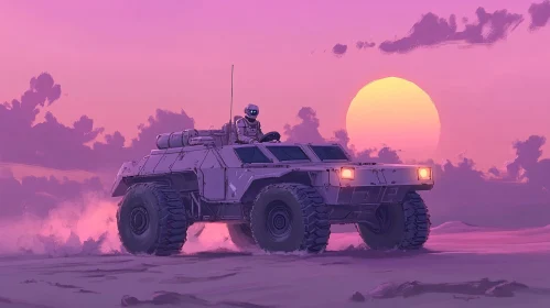 Off-Roading in a Pink Sunset