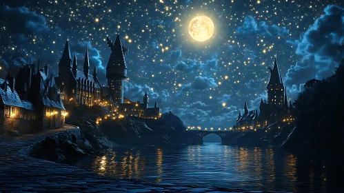 Moonlit Castle View