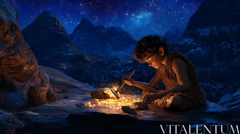 Night Crafting in the Mountains