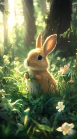 Forest Bunny in Sunlight