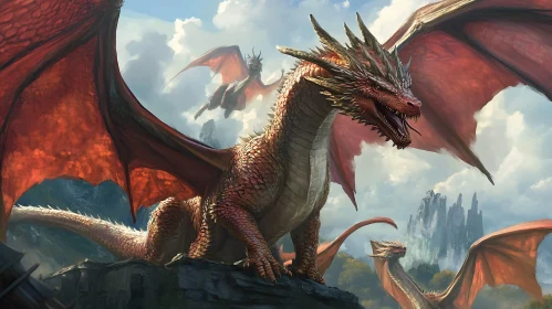 Crimson Dragon Majesty Over the Realm