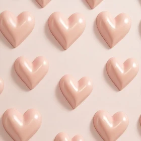 Pastel Pink Hearts Romantic Design