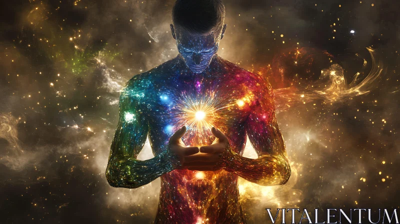 Figure Bathed in Galactic Light