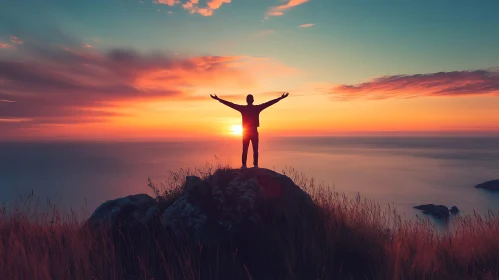 Man Silhouette at Sunset