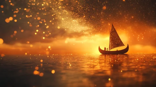 Tranquil Sailboat Scene at Dusk