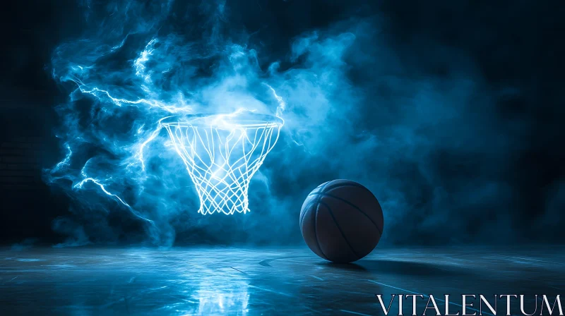 Basketball with Lightning Effect