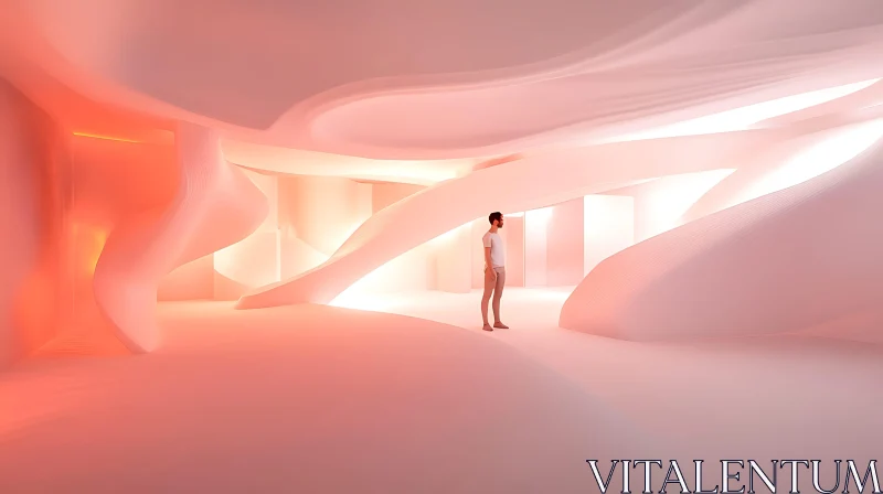 Man in Pink Abstract Space