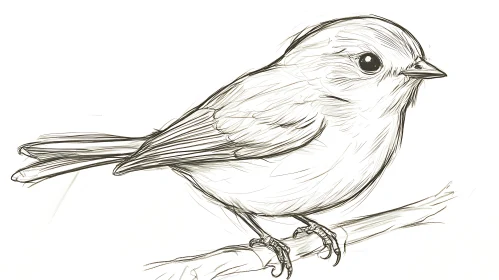 Monochrome Bird Drawing