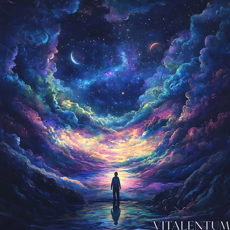 Starry Reflection: A Cosmic Journey