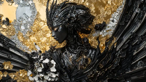 Gilded Woman: A Study in Black and Gold