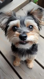 Charming Dog on a Wooden Deck