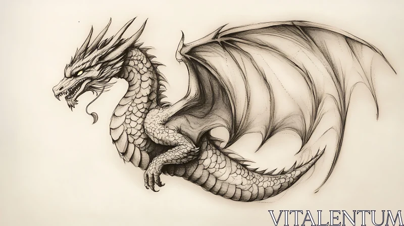 Detailed Dragon Illustration AI Image