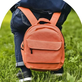 Youthful Adventure with Backpack