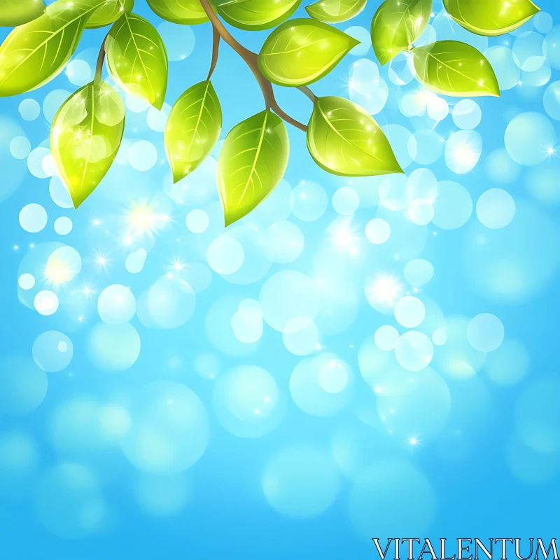 Green Leaves with Bokeh Background