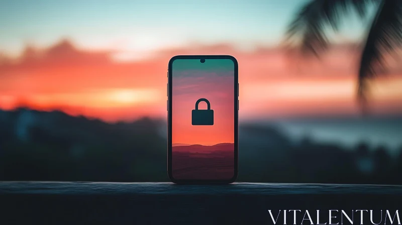 Locked Phone at Sunset
