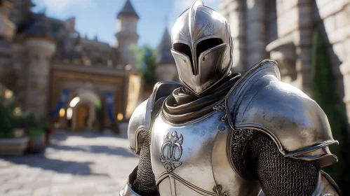 Medieval Knight in Full Plate Armor