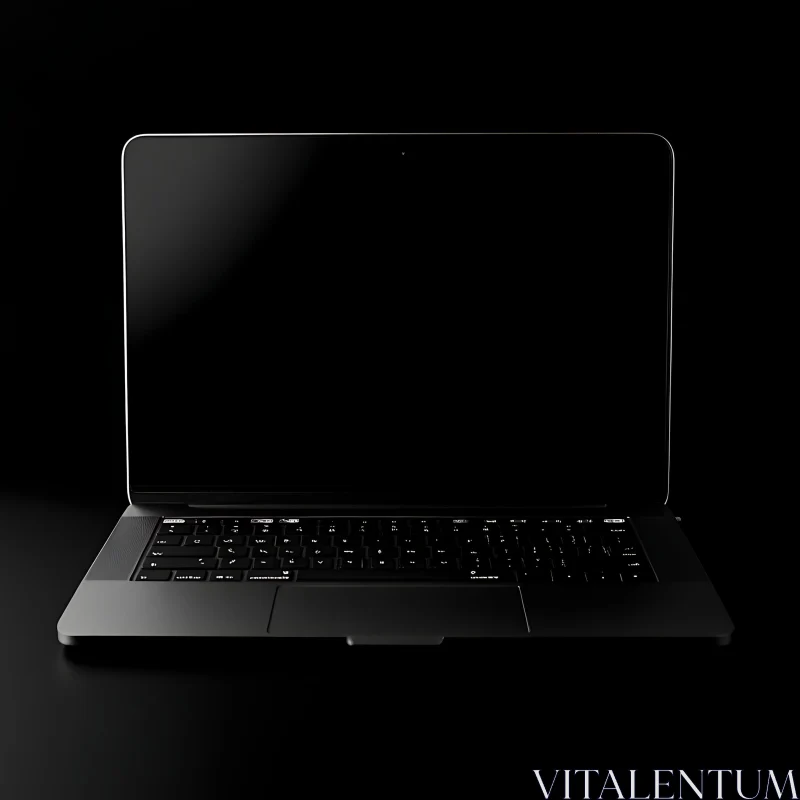Sleek Black Laptop on Dark Background