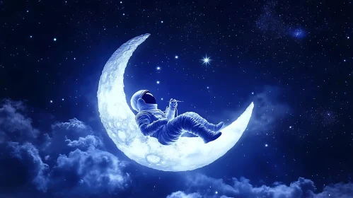 Lunar Rest: An Astronaut's Serenity