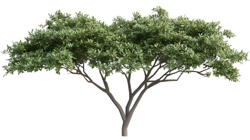 Isolated Tree with Green Canopy