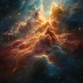 Celestial Nebula with Stardust and Cosmic Clouds