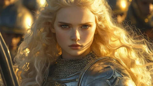 Female Warrior with Golden Hair