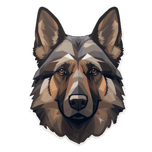 Geometric Low Poly German Shepherd Illustration
