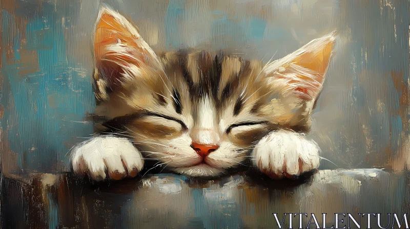 AI ART Tranquil Kitten Art