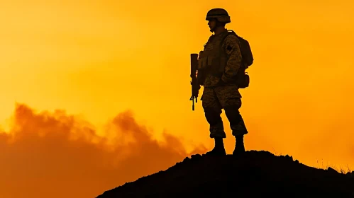 Lone Warrior at Dusk