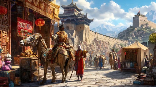Historical Marketplace Near the Great Wall