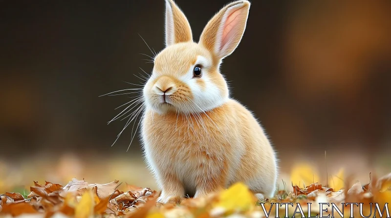 Cute Rabbit in Fall Setting AI Image