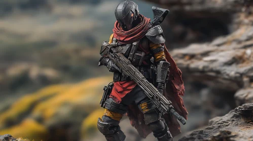 Sci-fi Soldier Ready for Battle