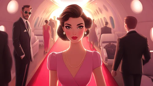 High-Society Glamour on Luxury Airplane