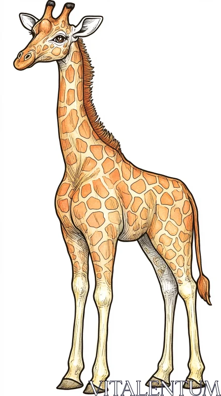 AI ART Graceful Giraffe Art