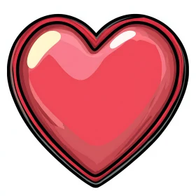 Glossy Red Heart Graphic Illustration