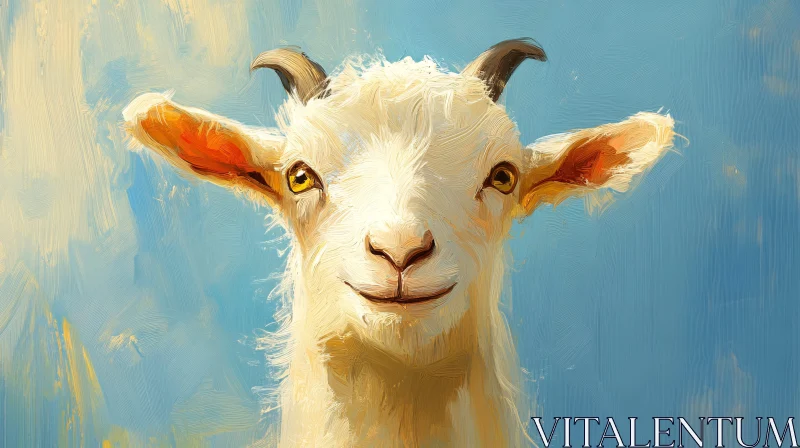 Inquisitive Goat Portrait AI Image