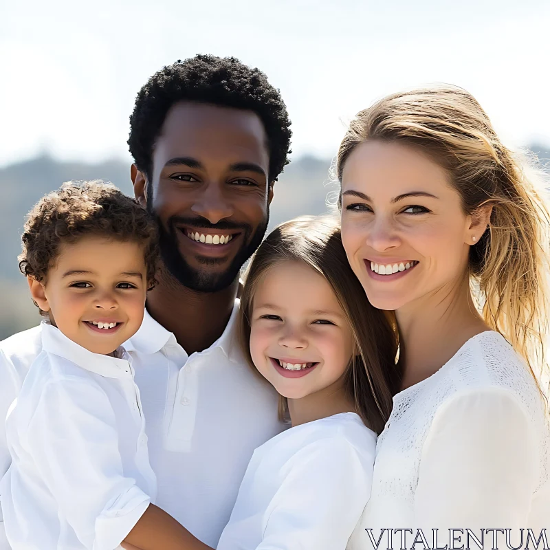 AI ART Joyful Family in White: A Portrait of Happiness