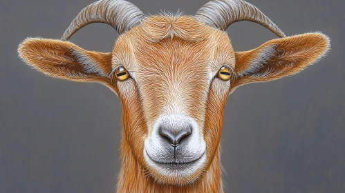 Artistic Goat Portrait with Expressive Features