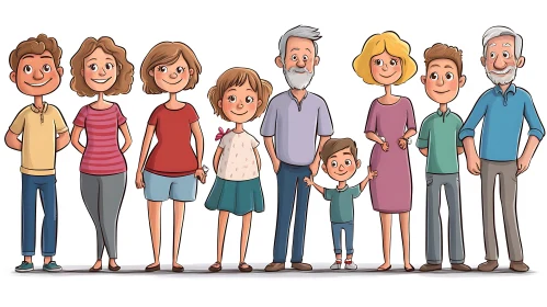 Happy Cartoon Family Illustration