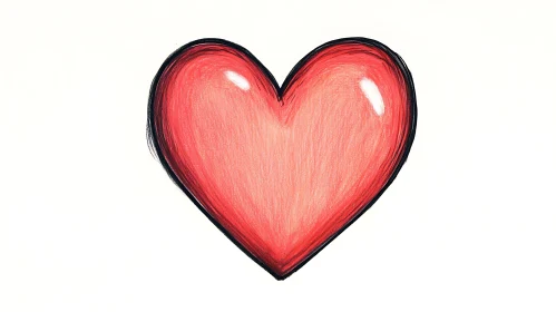 Simple Red Heart Drawing