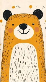 Smiling Bear Cartoon Art