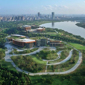 Contemporary Campus Buildings Amidst Lush Greenery