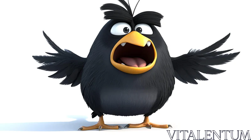 AI ART Stylized Angry Bird Character Illustration