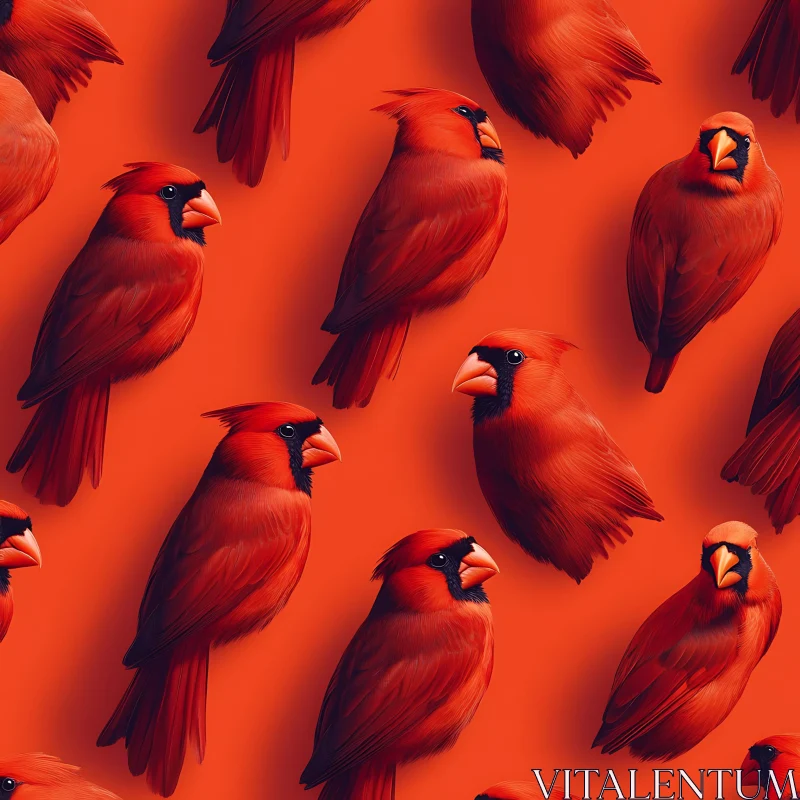 Northern Cardinals Seamless Design AI Image