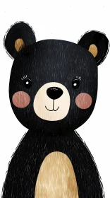 Charming Bear Art with Friendly Expression