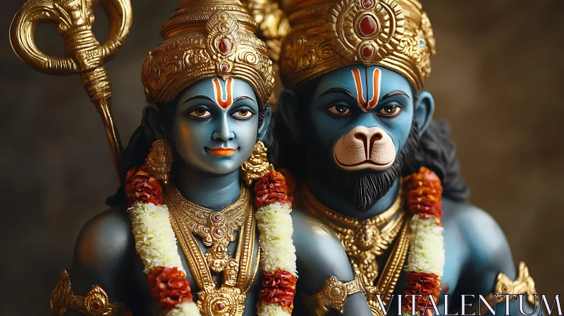 Hindu Gods: Divine Statues AI Image