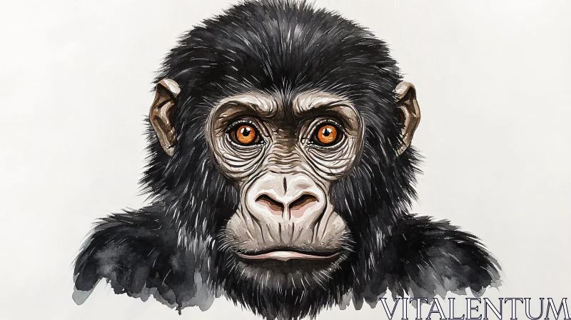 Artistic Monkey Illustration AI Image